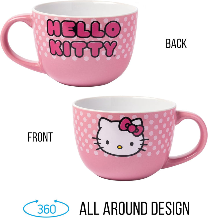 Silver Buffalo Hello Kitty KTY40233 Keramikbecher, 680 ml, Rosa 24-Ounce, Sanrio's Hello Kitty