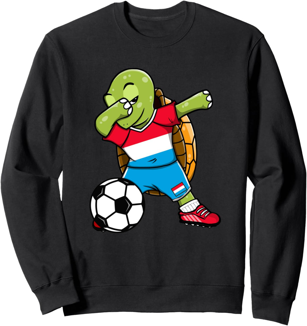 Dabbing Schildkröte Luxemburg Fussball Luxemburg Flagge Sweatshirt