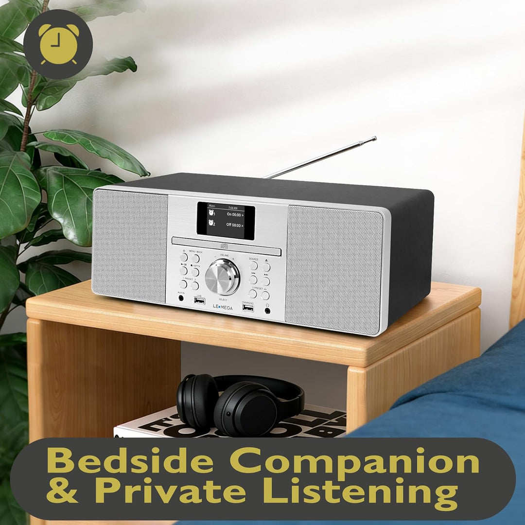 LEMEGA MSY1P All-In-One Musiksystem,CD-Player,DAB/DAB+ und FM Digitalradio,Bluetooth Lautsprecher,20