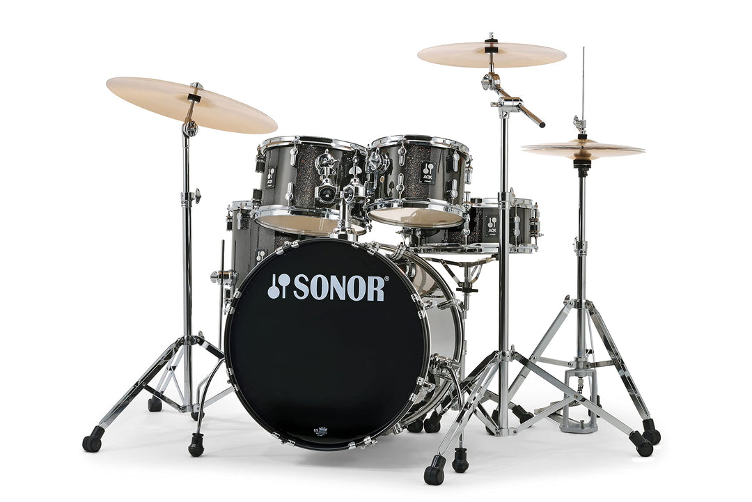 SONOR AQX STUDIO CYMBAL SET BLACK MIDNIGHT SPARKLE Modern Black Midnight Sparkle, Modern Black Midni
