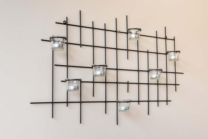Wandteelichthalter 7XXL Wandkerzenhalter Metall 83 cm Teelichthalter Kerzenhalter
