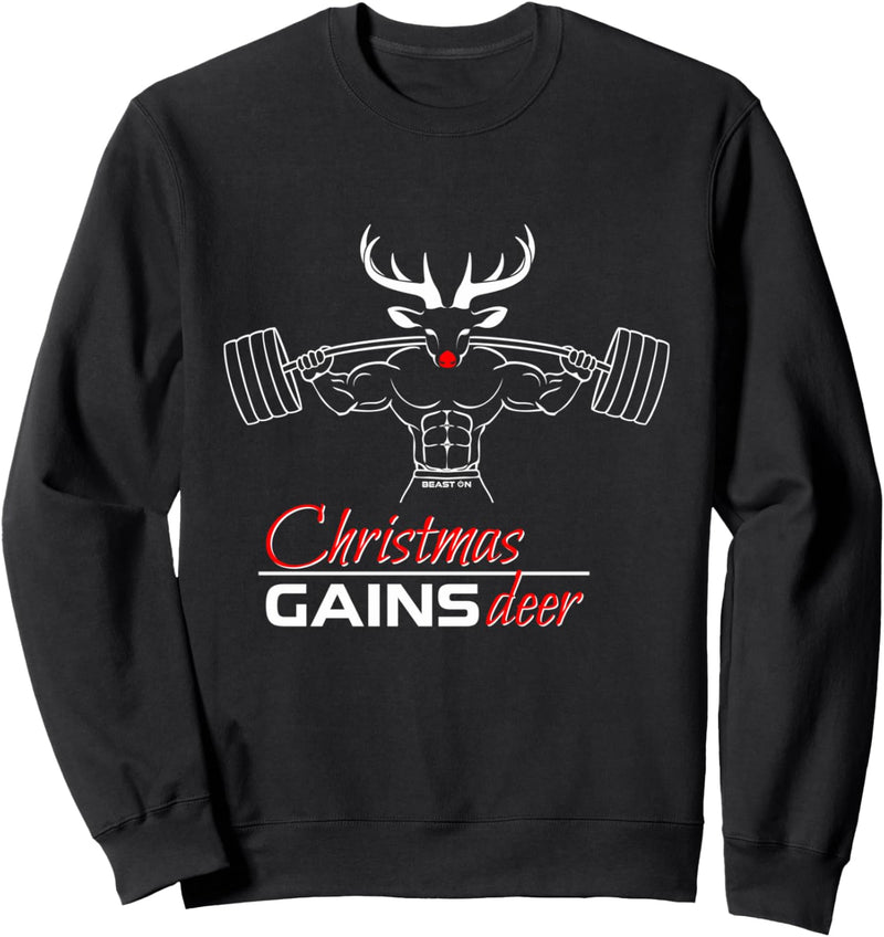 Christmas Gainsdeer Fitness Lustige Gym Weihnachten Sprüche Sweatshirt