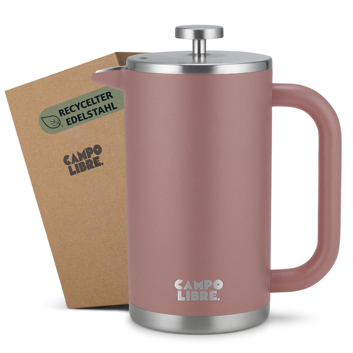 Campo Libre.® Giorgio. French Press I Kaffeebereiter aus doppelwandigem Edelstahl 1l I plastikfreie