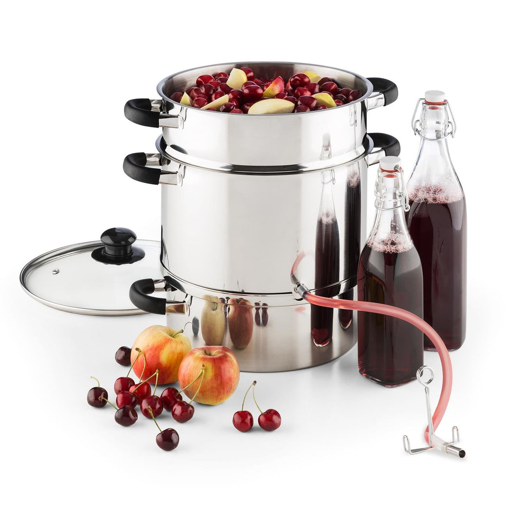 Klarstein Applebee - Elektrischer Dampfentsafter, Edelstahl Fruchtentsafter, 1500 W starkes Heizelem