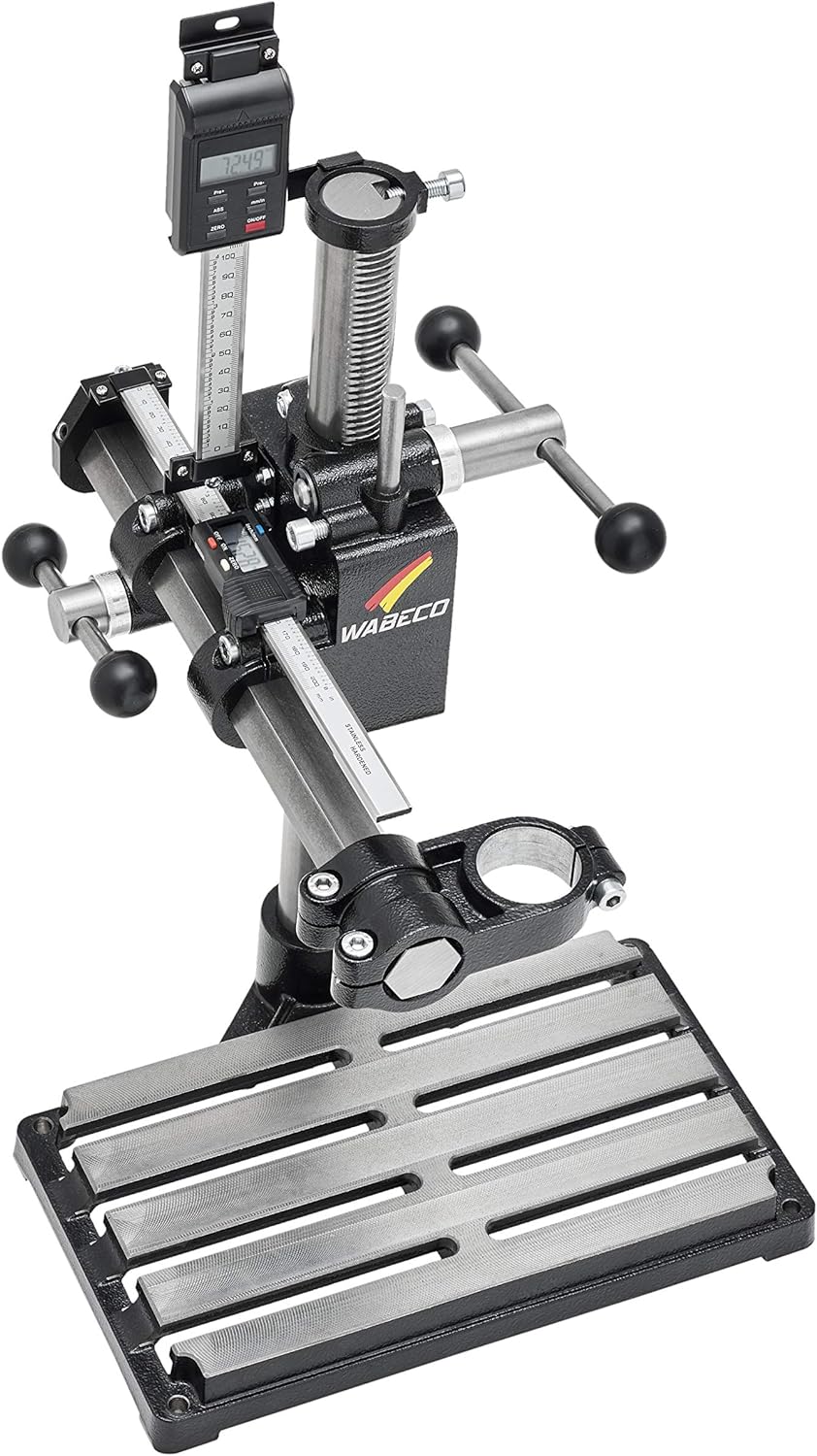 WABECO Bohrständer Fräsständer BF1243 mit Maschinenträger vertikal/horizontal Säule 750 Ausleger 500