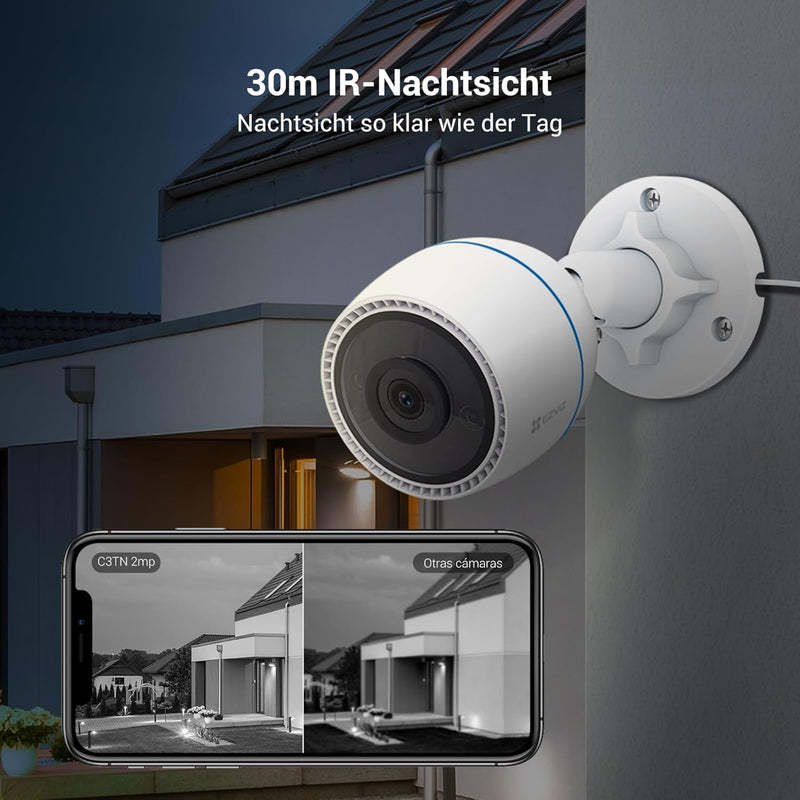 EZVIZ Outdoor WLAN IP Kamera, 1080p Bullet Überwachungskamera mit IP67 wetterfest, H.265 Kompression