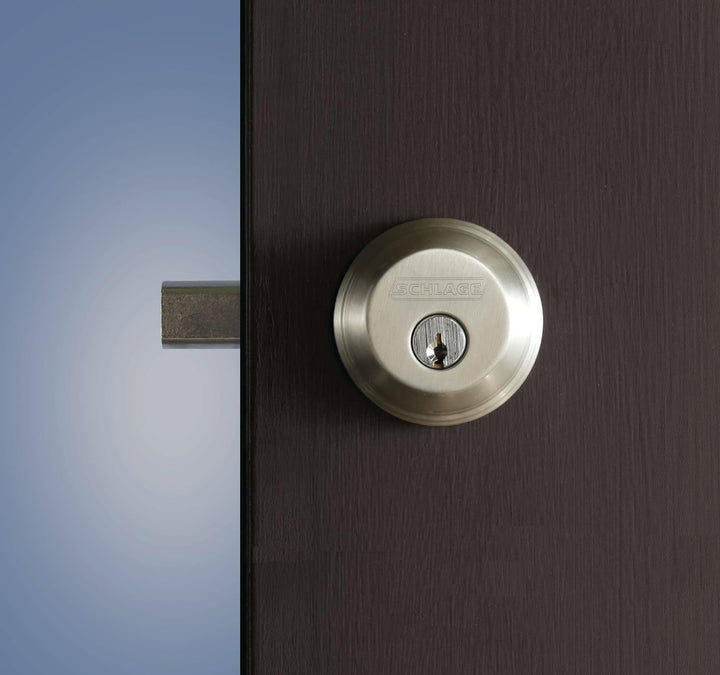 SCHLAGE B60N626 Deadbolt with Standard Trim Keyed 1 Side, Highest Residential Security, Satin Chrome