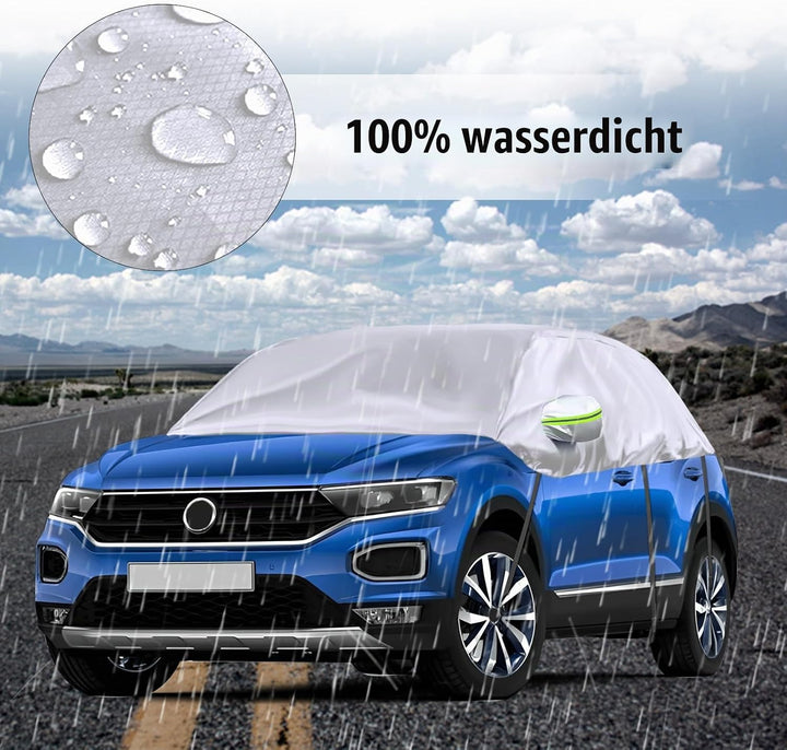 Opaltool Halbgarage für 2017-2023 VW T-ROC, Silberne Massgeschneidertes Autogarage Softtop Halbabdec