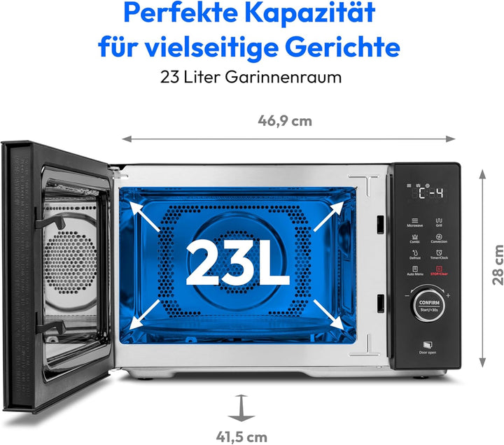 MEDION Mikrowelle mit Grill und Heissluft (23 Liter, 900 Watt, 1000 Watt Grill, 1680 Watt Heissluftf