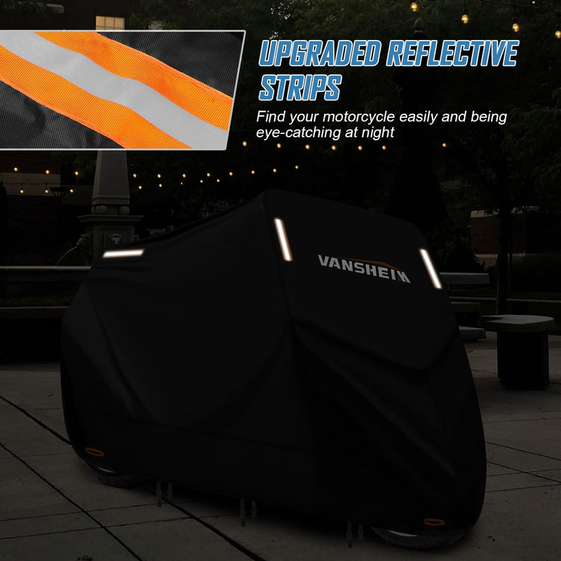 VANSHEIM Abdeckplane Motorrad Outdoor Moped Abdeckung Wasserdicht Motorradgarage Indoor Roller Garag
