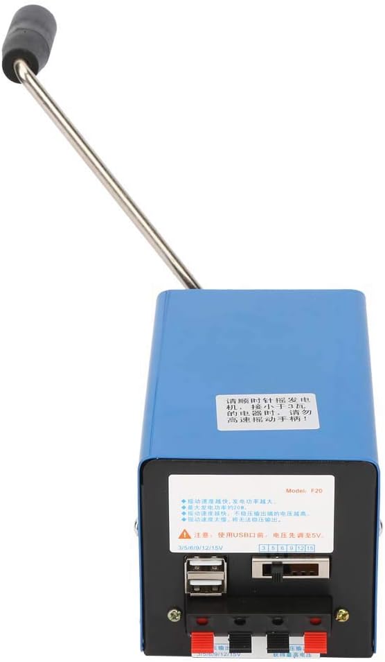 Handkurbel Generator, Kurbelgenerator Generator USB Aufladung Tragbarer Ladegenerator Notladedynamot