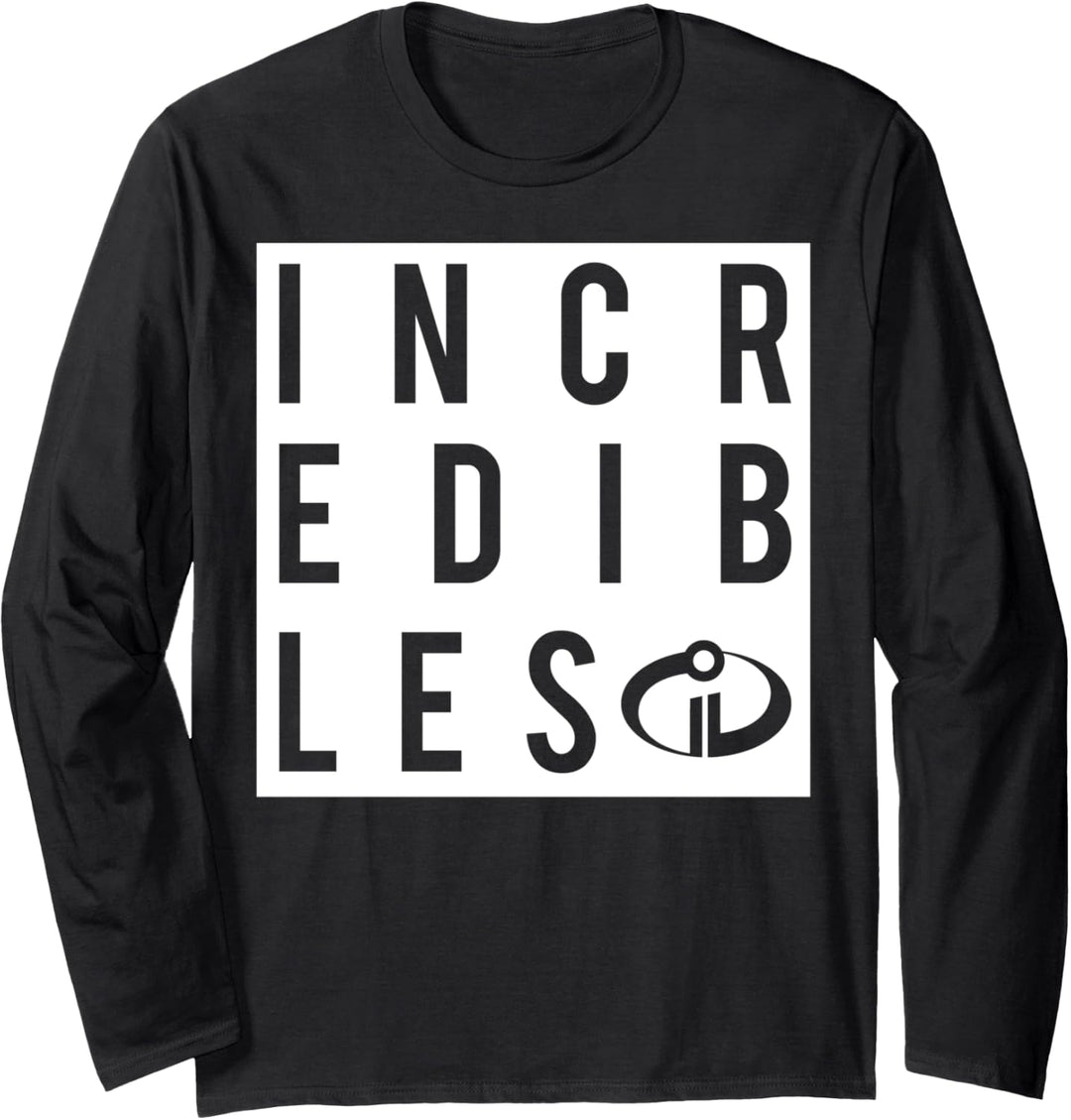 Disney Pixar Incredibles 2 Block Text Langarmshirt
