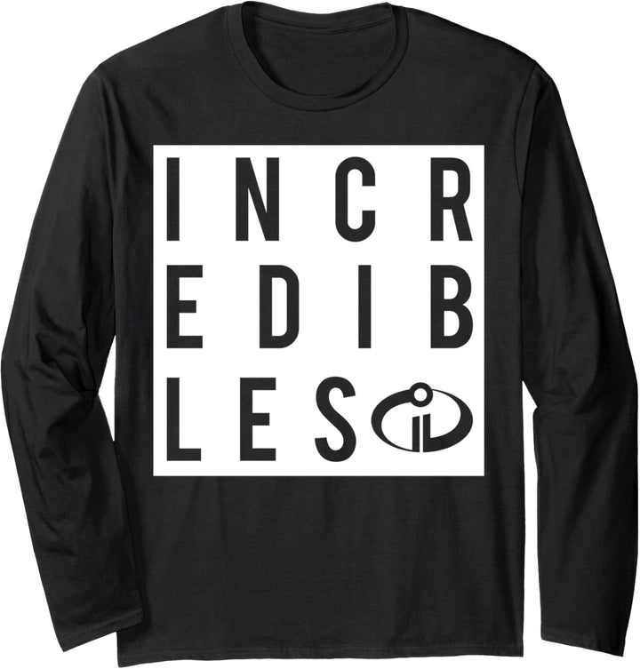Disney Pixar Incredibles 2 Block Text Langarmshirt