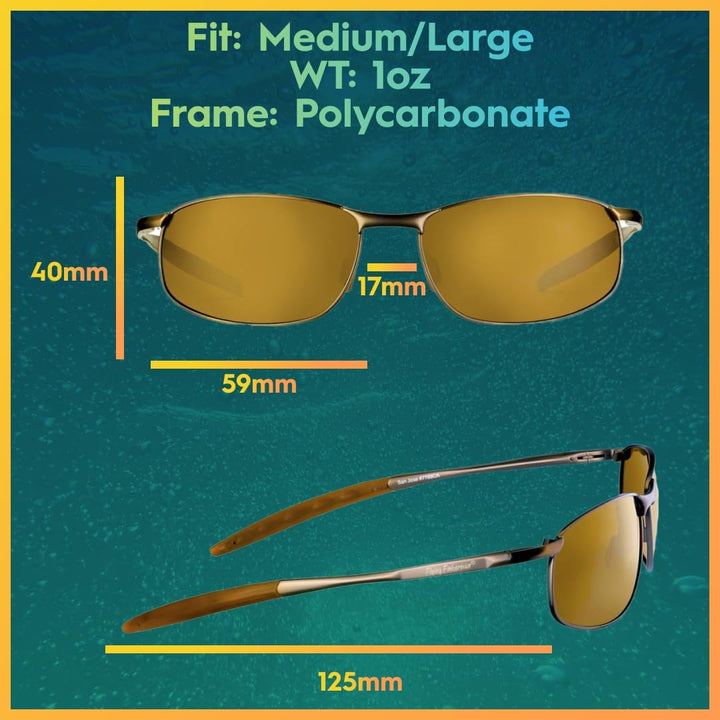 Fliegen Fisherman San Jose polarisierte Sonnenbrille Bernsteinfarbene Gläser Bernstein, Bernsteinfar