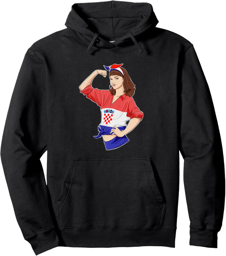 Kroatisches Mädchen I Kroatische Flagge I Kroatien Pullover Hoodie