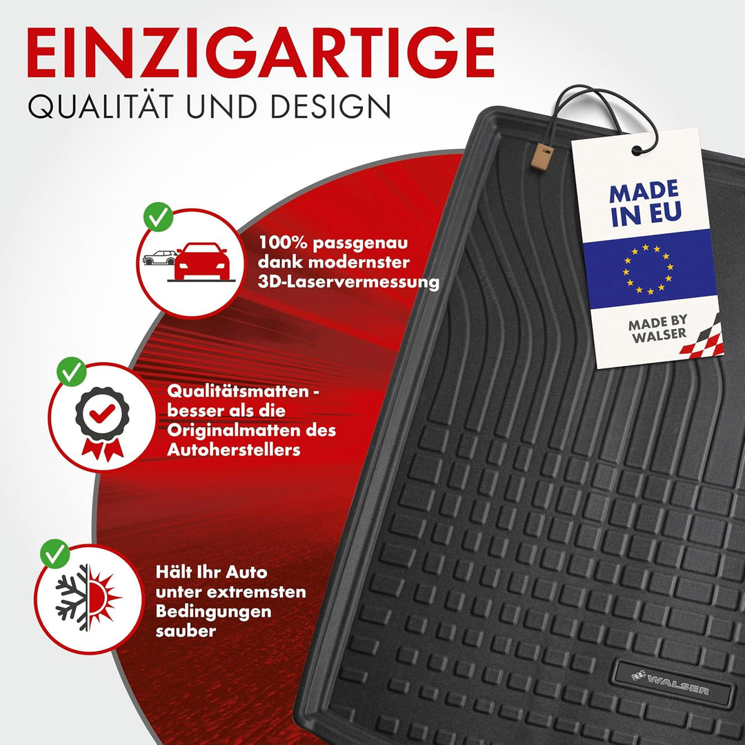 Walser Premium Kofferraumwanne für VW Golf VIII (CD1) 07/2019-Heute, oberer Ladeboden, 100% passgena