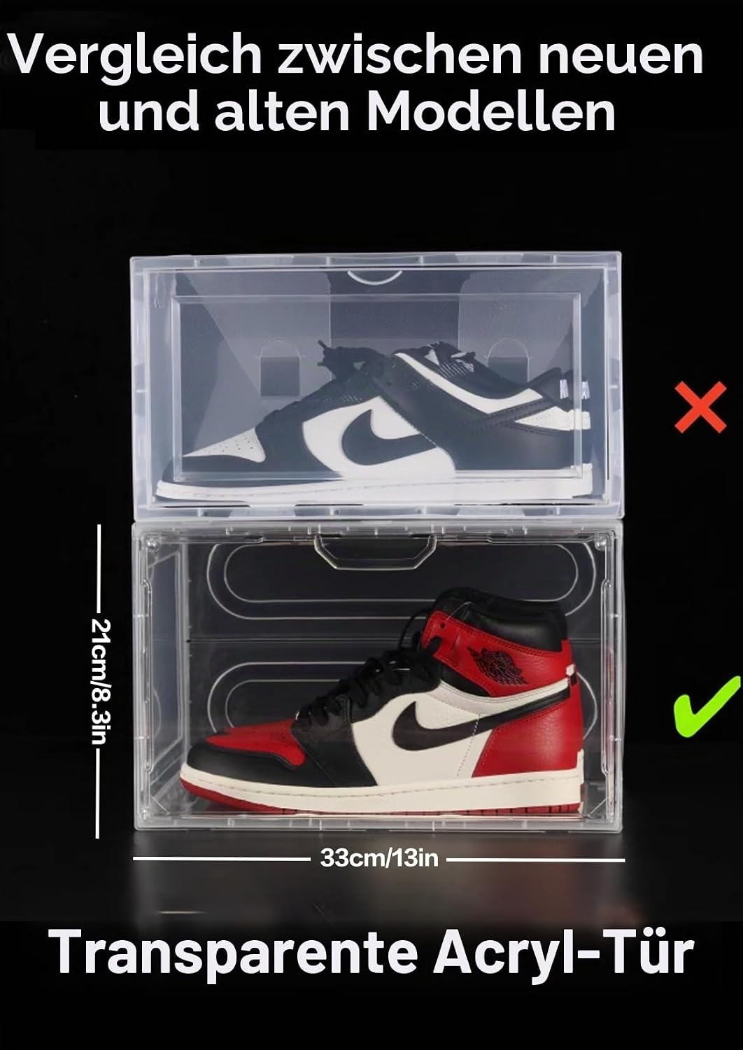 Schuhboxen Organizer-Schuhkartons durchsichtig,Transparent Schuhaufbewahrung für Sneakers und Turnsc