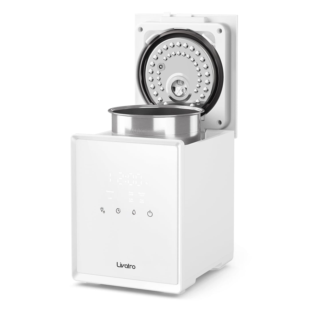 Luftbefeuchter Schlafzimmer Top-Fill, 3L Edelstahl Warmnebel Luftbefeuchter, Reduziert 99,97% der Ba
