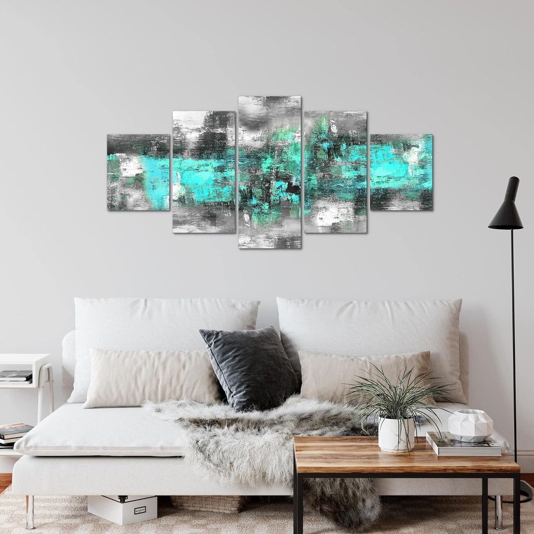 Runa Art Wandbilder Abstrakt 5 Teilig Bild auf Vlies Leinwand Deko Wohnzimmer Schlafzimmer Gemälde T
