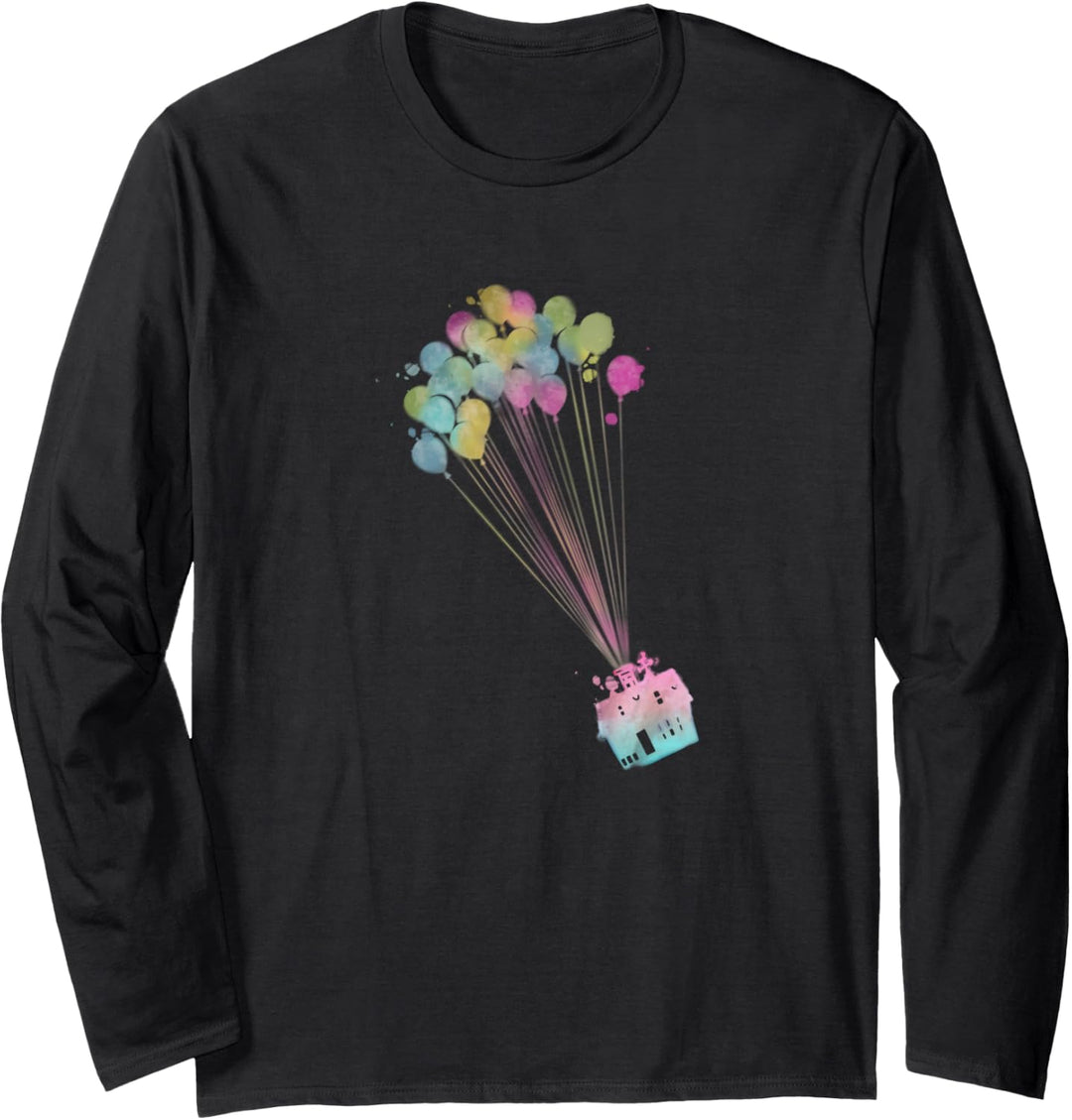 Disney Pixar Up Water Color House Balloons Langarmshirt