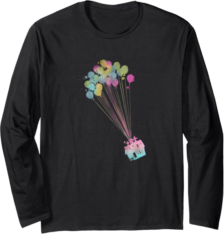 Disney Pixar Up Water Color House Balloons Langarmshirt
