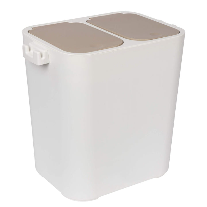 ONVAYA® Mülltrennsystem Ben | Mülltrennung mit mehreren Fächern | Mülleimer in creme-weiss | Abfalle