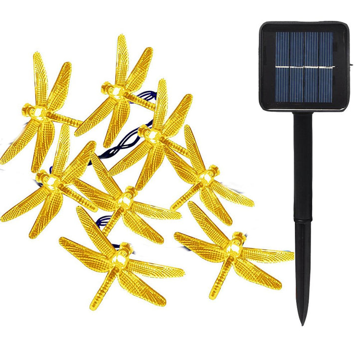 KEEDA 20 LED Solar Libellen Lichterkette - Wasserdicht, 8 Modi - Aussen 16ft Solarleuchten für Garte
