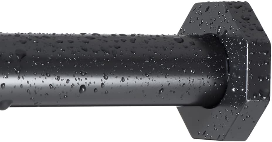 Ivilon Spannvorhangstange – Sechseckige Federspannstange für Fenster oder Dusche, 61 bis 91 cm, Schw