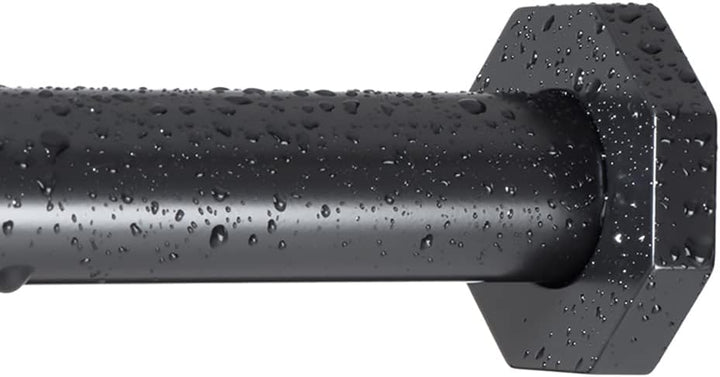 Ivilon Spannvorhangstange – Sechseckige Federspannstange für Fenster oder Dusche, 61 bis 91 cm, Schw