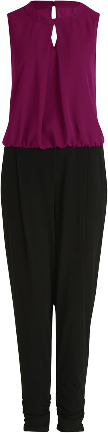 Vera Mont Damen Jumpsuit mit Cut-Outs 48 Patch Black/Purple, 48 Patch Black/Purple