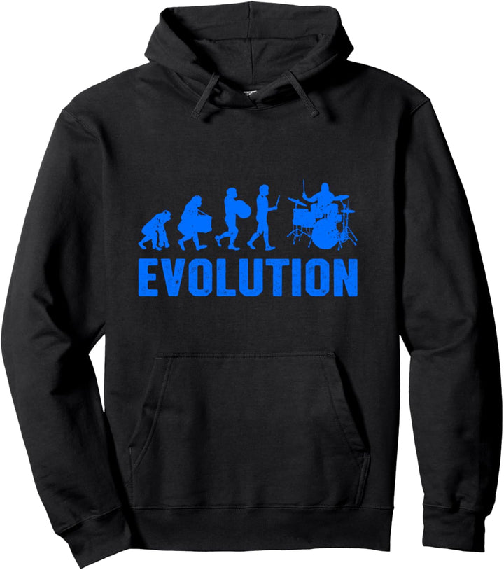 Evolution Drummer Drums Trommel Musik Schlagzeuger Spieler Pullover Hoodie