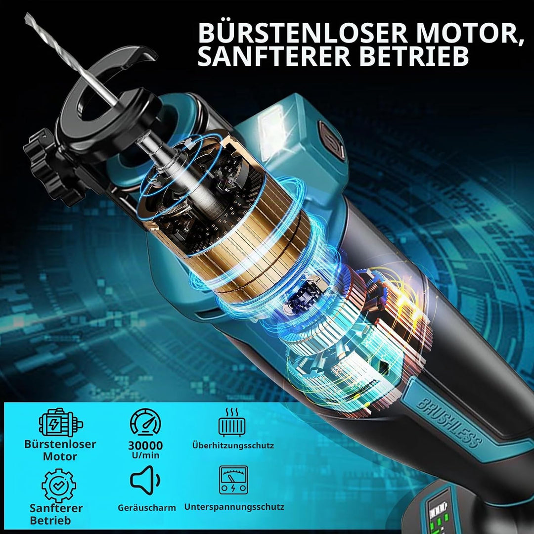 Akku Rotationsschneider Kompatibel mit Makita 18V Batterie, Trockenbau Ausschnittwerkzeug Kabellos S