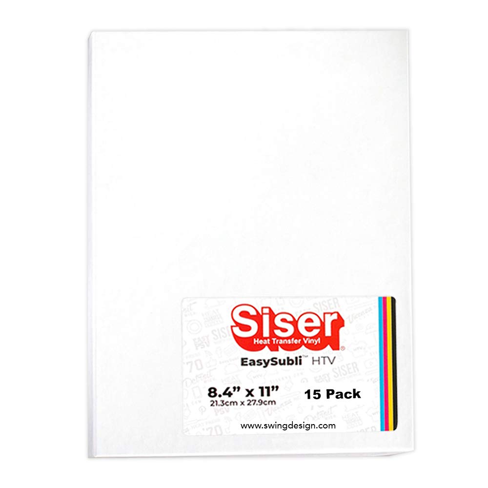Siser EasySubli Sublimation Thermotransfer-Vinyl, 21,3 x 27,9 cm, 15 Stück