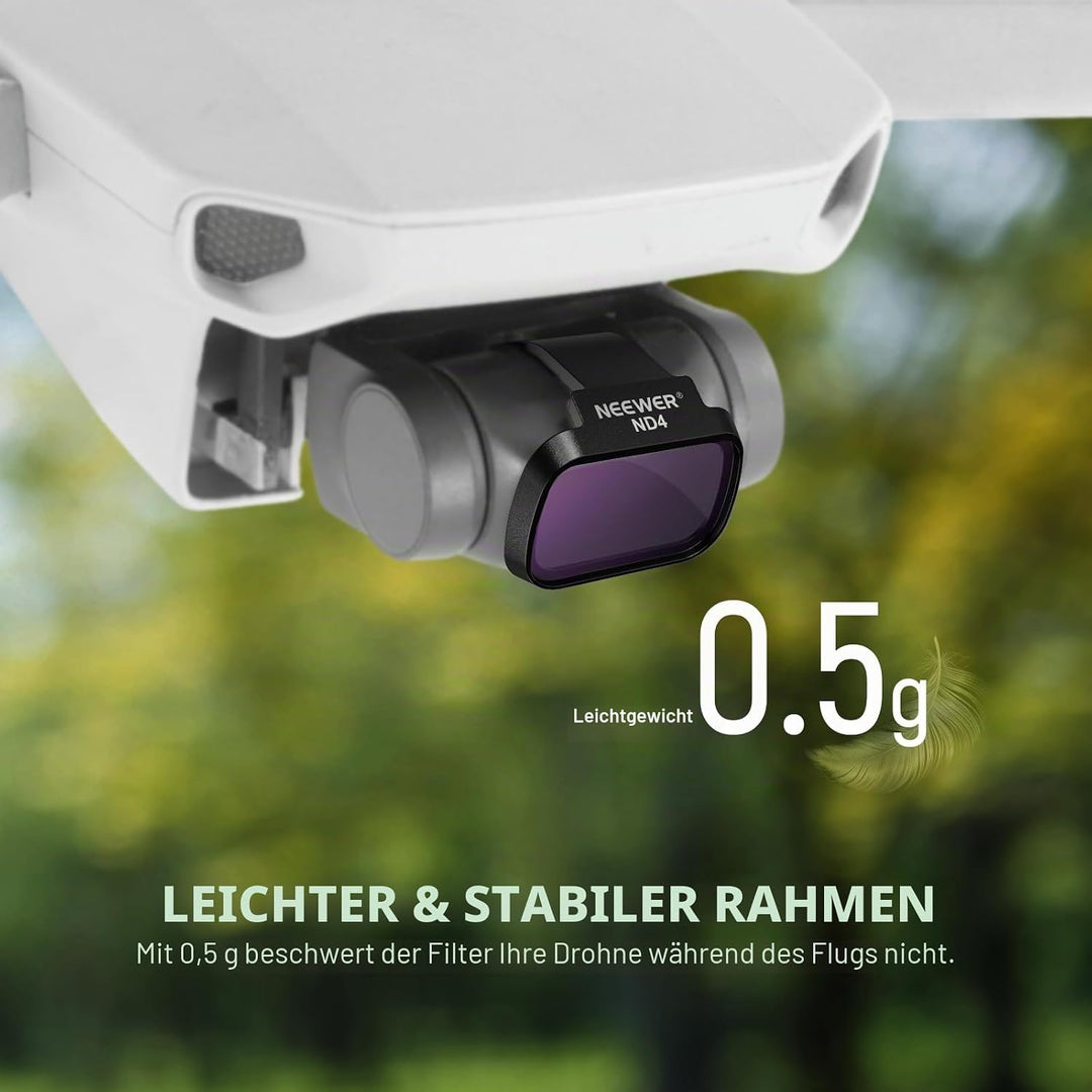 NEEWER ND Filter Set Kompatibel mit DJI Mini 4K/2 SE/SE/2/Mavic Mini (4 STK.) ND4 + ND8 + ND16 + ND3