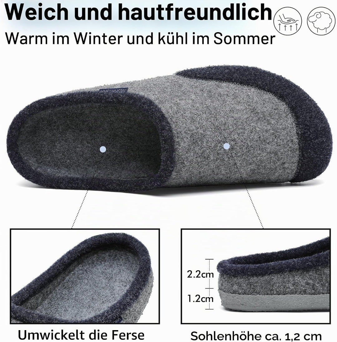 Mishansha Filz Hausschuhe Winter Bequem Filzpantoffeln für Damen Herren Gr.36-48 38 EU Ägyptisch Bla