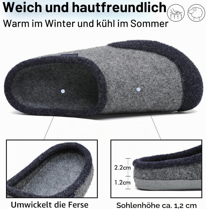 Mishansha Filz Hausschuhe Winter Bequem Filzpantoffeln für Damen Herren Gr.36-48 38 EU Ägyptisch Bla