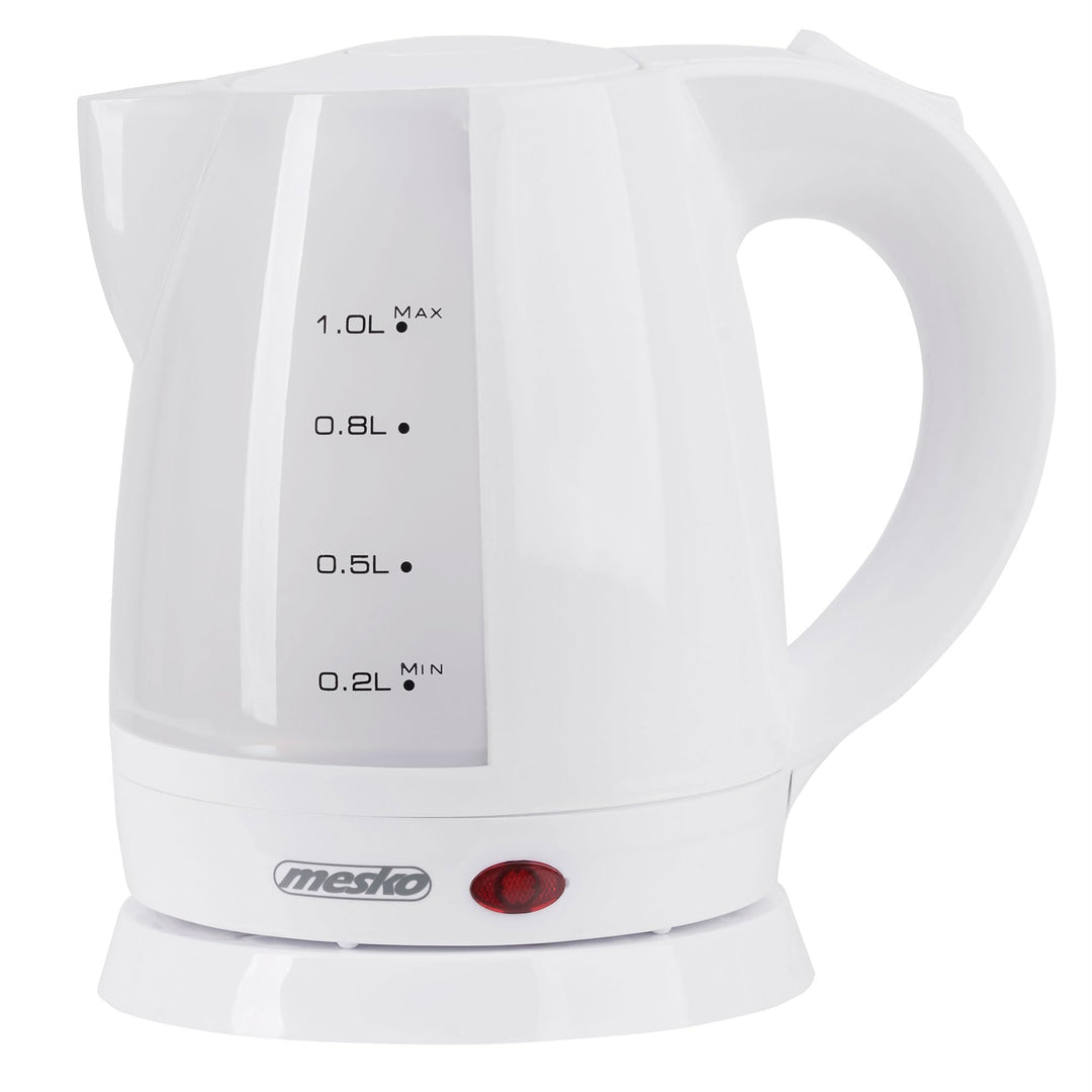 Mesko MS1276 Elektrischer Wasserkocher 1 Liter, Kabellos, BPA-frei, Klein Teekocher Schnurlos, Autom