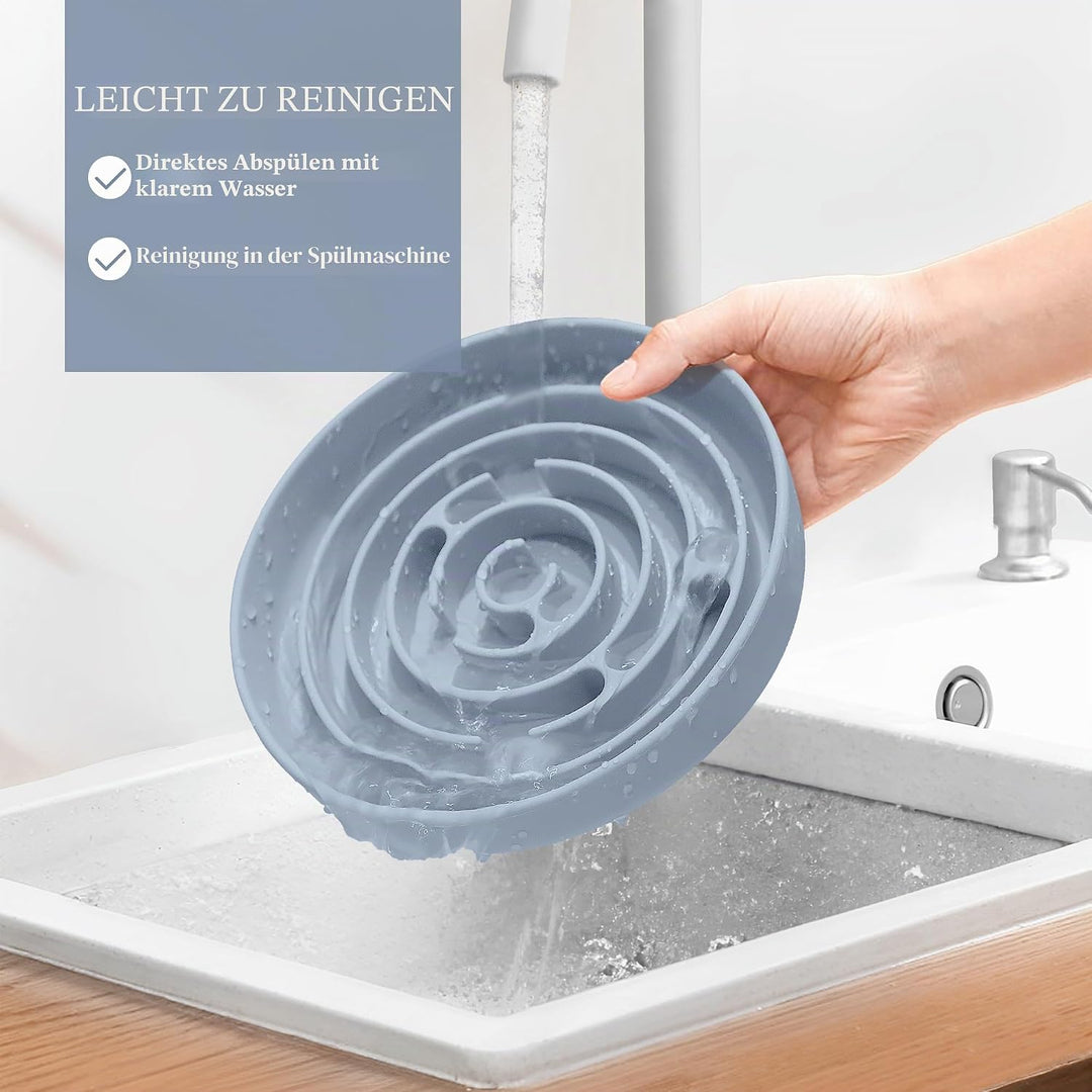 Coomazy Antischlingnapf Hunde Ø 20 cm Silikon Hundenapf mit Saugnapf Langsam Fressen Futternapf für