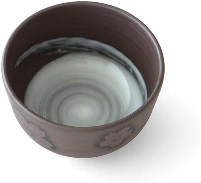 Suigetsu Hiroshi - Japanische Tee-Schale Sakura, Banko Yaki. 60 ml. Lila-Ton, Handmade auf der Töpfe