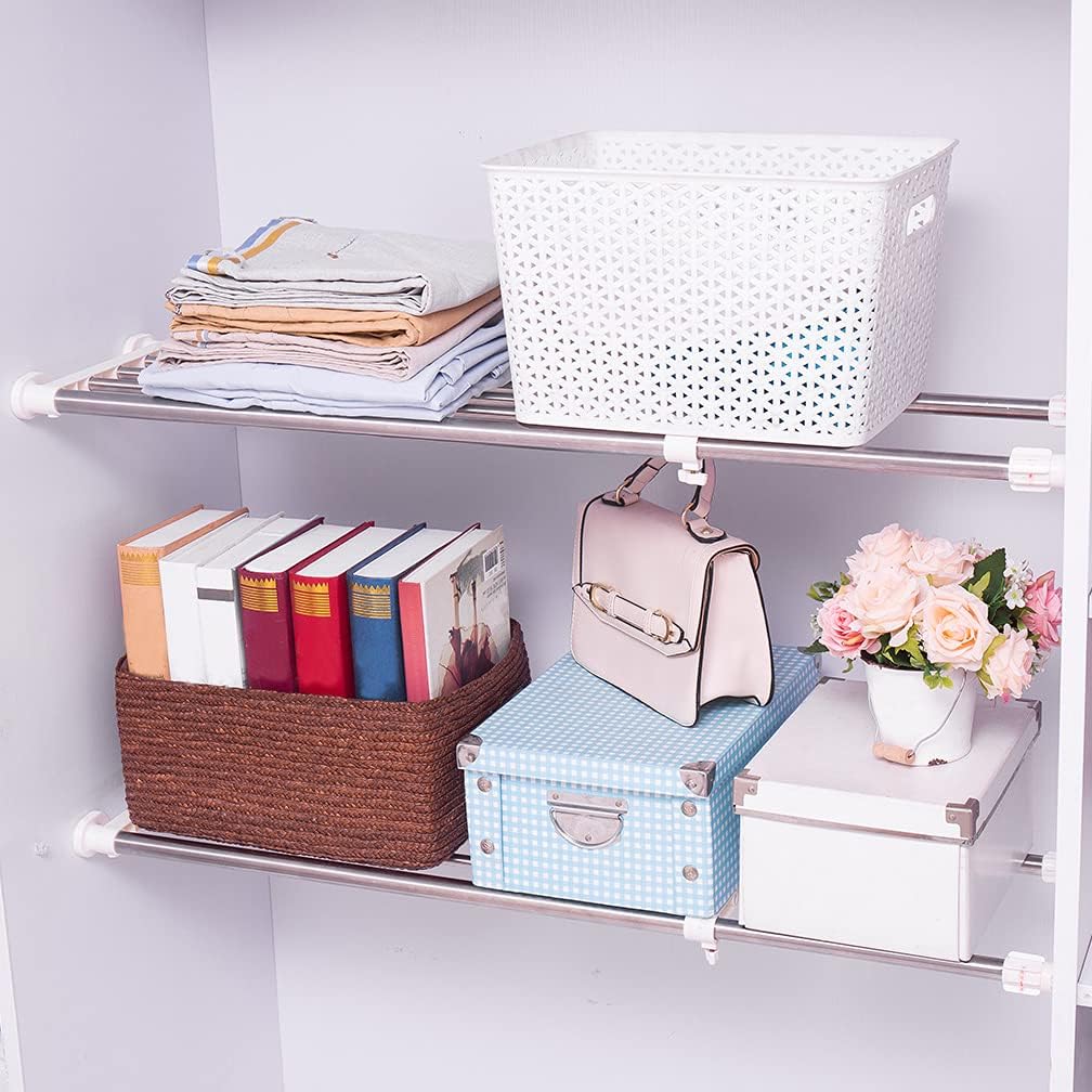 Hershii Erweiterbarer Kleiderschränke Kleideraufbewahrung System Organisation Teleskop Kleiderstange