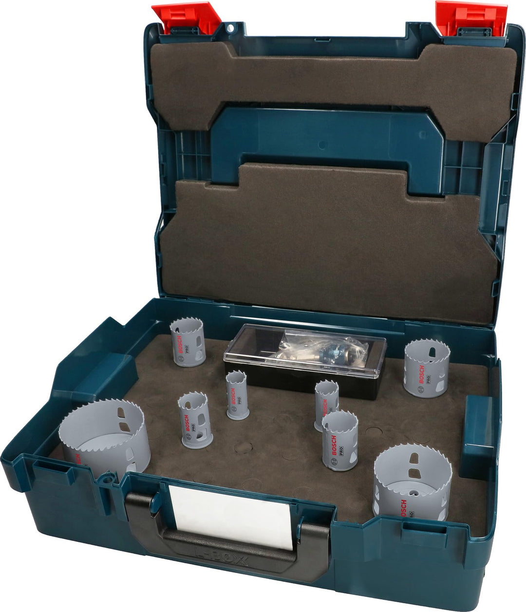 Bosch 11x PRO Multi Material Power Change Plus Lochsäge-Set – L-Boxx (für Weichholz, Trockenbauwand,