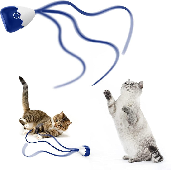 lifefav Katzenspielzeug für Hauskatzen, 2-in-1 magisches Silikon-Schwanzspielzeug, automatisches int