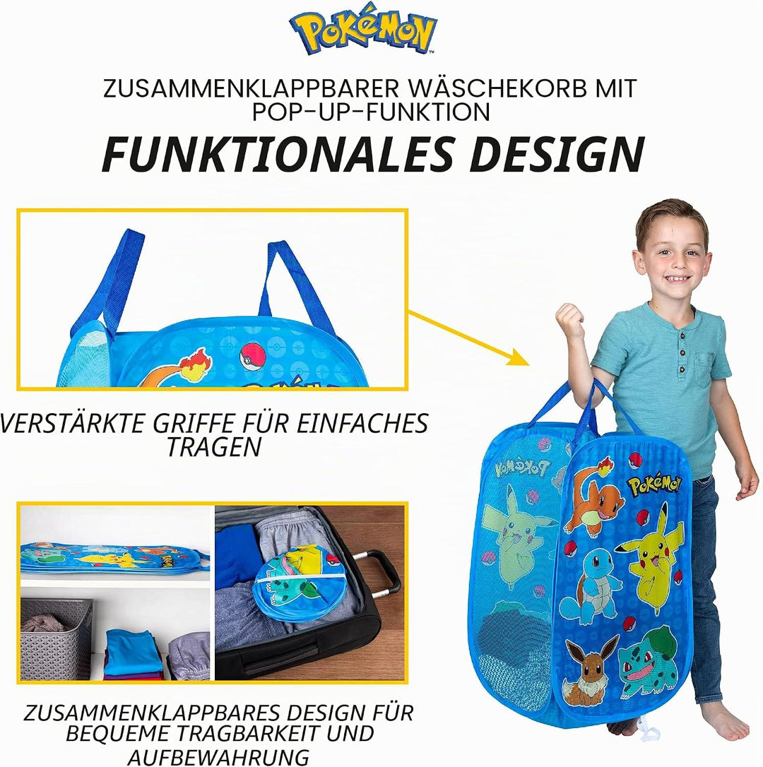 Franco Faltbarer Aufbewahrungskorb für Kinderzimmer, Einheitsgrösse, Pokemon 70 litres Pokemon, 70 l