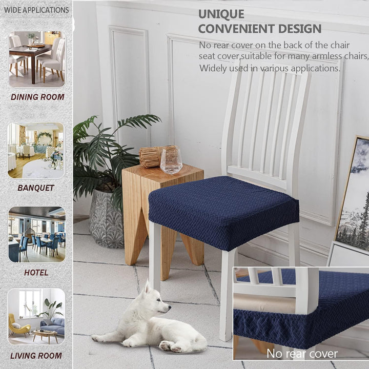 KELUINA Diamantgitter Jacquard wasserdichte Stuhl Sitzbezüge für Esszimmer Stretch Stuhl Sitzkissen