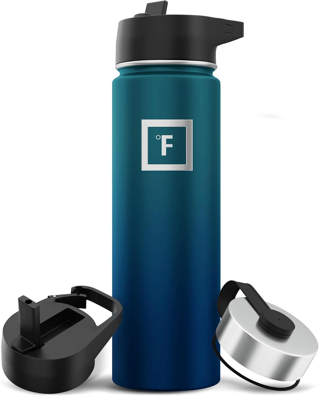 Edelstahl Trinkflasche mit Strohhalm - 650/950/1200/1800 ml - Kohlensäure Geeignet Auslaufsicher Dop
