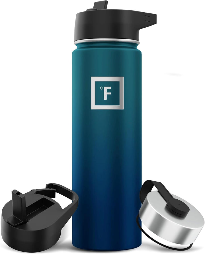 Edelstahl Trinkflasche mit Strohhalm - 650/950/1200/1800 ml - Kohlensäure Geeignet Auslaufsicher Dop