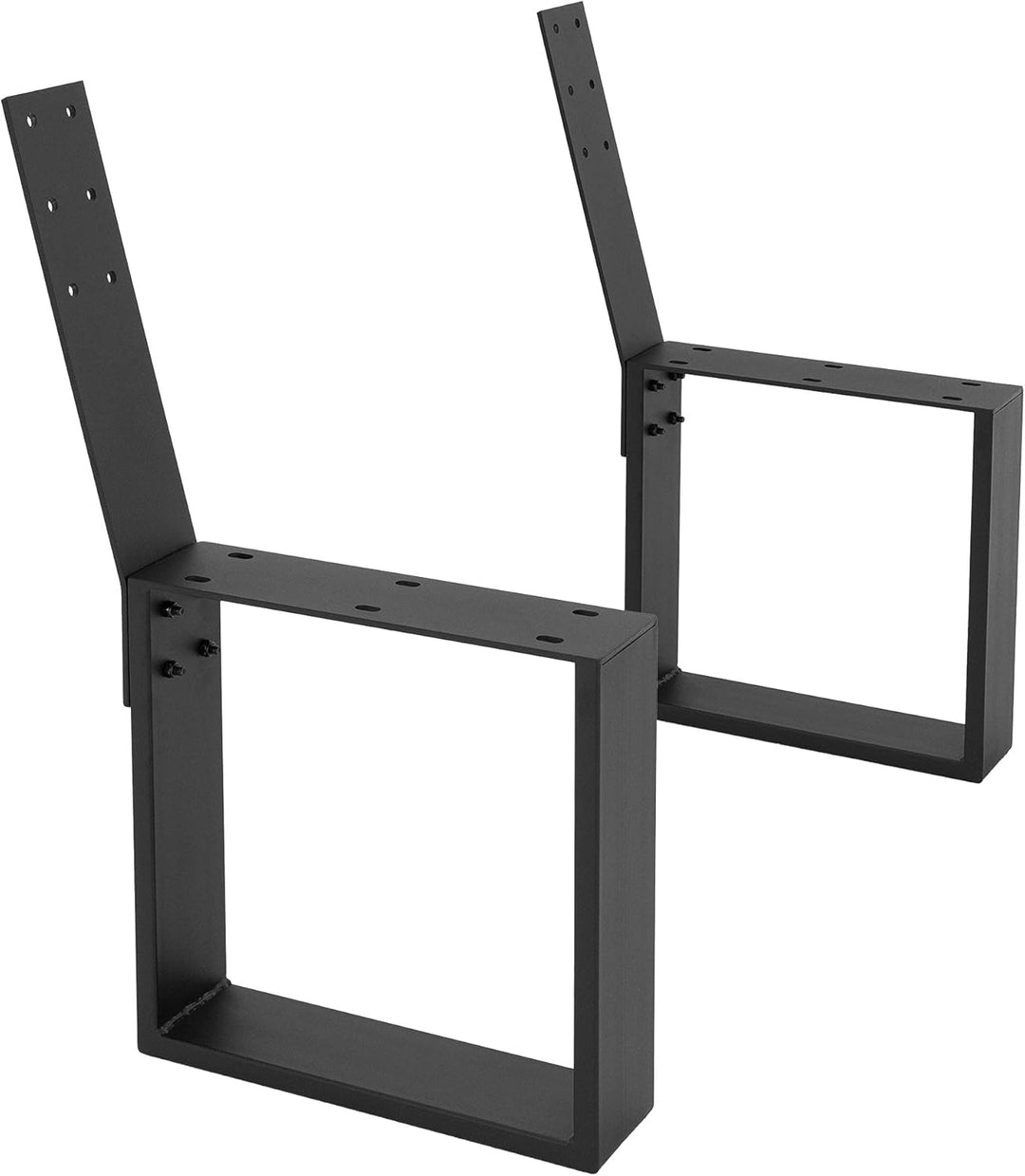 ML-Design 2 Stück Bankbeine aus Stahl massiv 40x78,5cm Schwarz Bankgestell aus Metall mit Rückenlehn