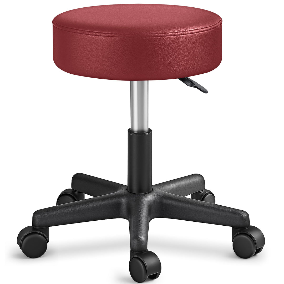 TRESKO® Rollhocker höhenverstellbar 10 cm Dicke Polsterung bis 150 kg | Hocker 47-60cm | Arbeitshock