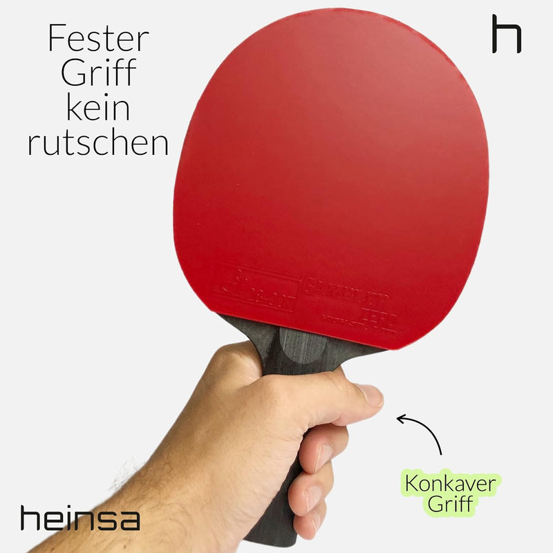 heinsa Carbon Profi Tischtennisschläger ITTF Wettkampf zugelassen Black Edition aus Lichtnussbaum mi