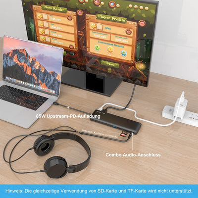 Station d'accueil USB C à Triple affichage WAVLINK Avec Displayport, HDMI et VGA, fonction de Charge